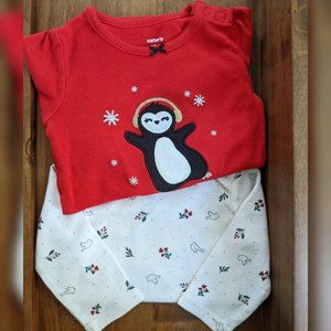 2 Long Sleeve Christmas Holiday Onesies